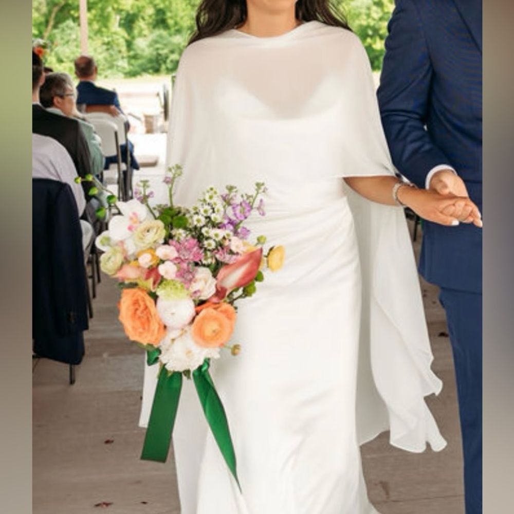 Elegant White Bridal Cape
